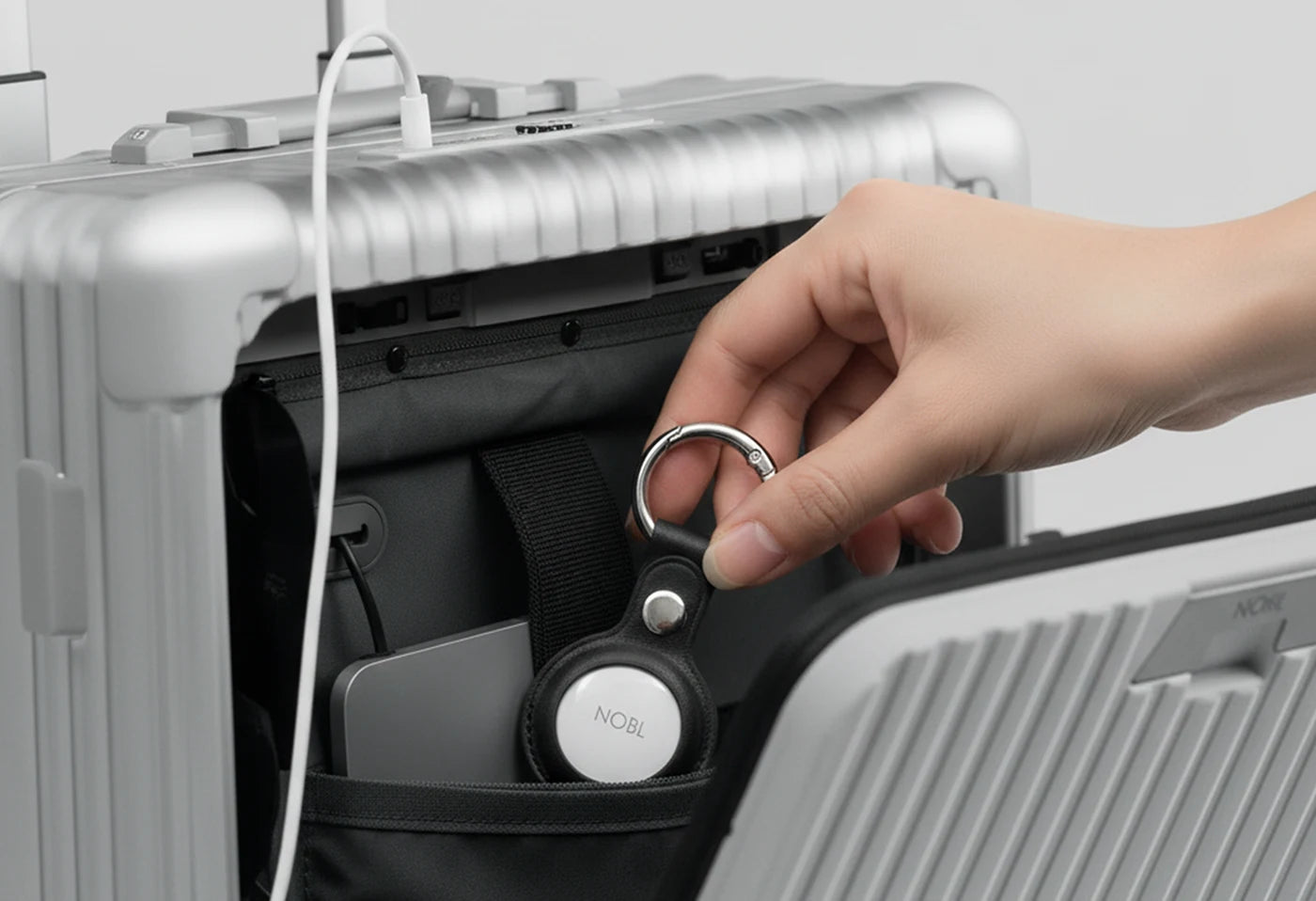NOBL Air attached inside the NOBL All-In-One Carry-On